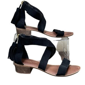 ROCK & CANDY by ZIGI Tassel Back Zip Suede Sandals Block heel - 8